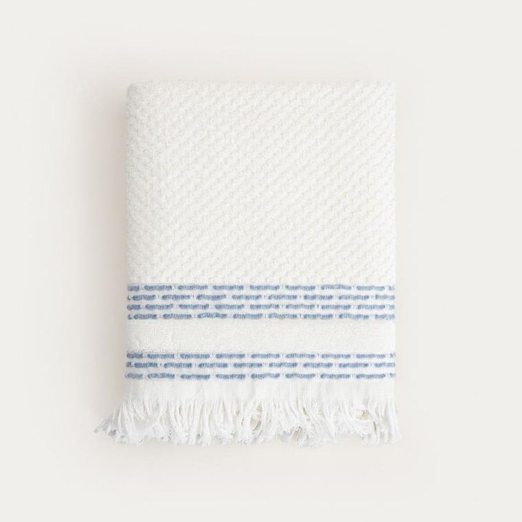 Homla, Rosop, ręcznik, boho z granatowymi paskami, 70-130 cm