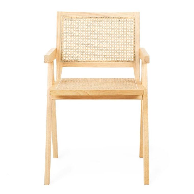 Homla, Rotin, fotel drewniany z plecionką wiedeńską, 50-55-78 cm