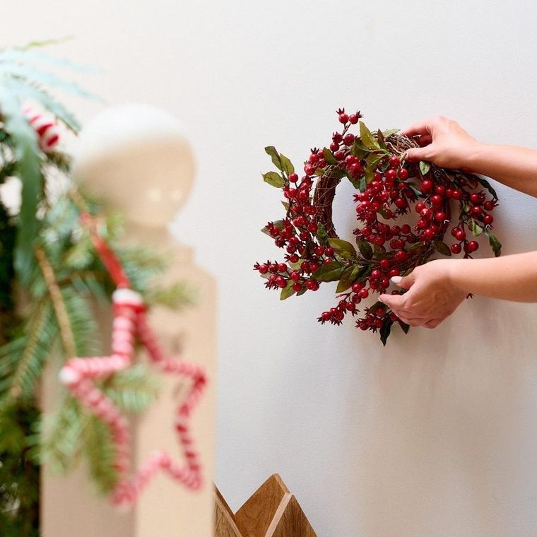 Homla, Ruby Hawthorn, wianek, czerwony, 40 cm