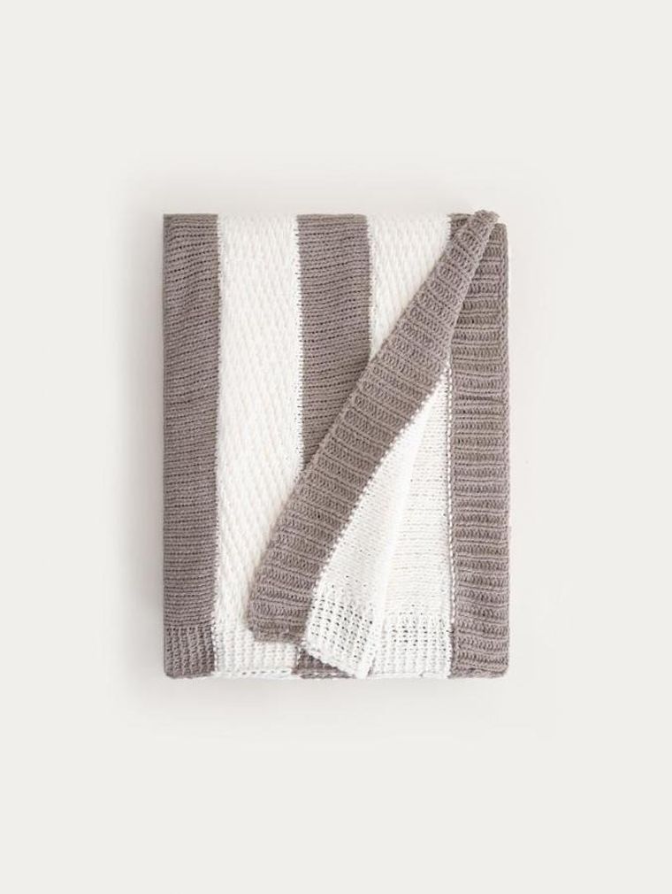 Homla, Rudens, koc w pasy ecru, 130-170 cm