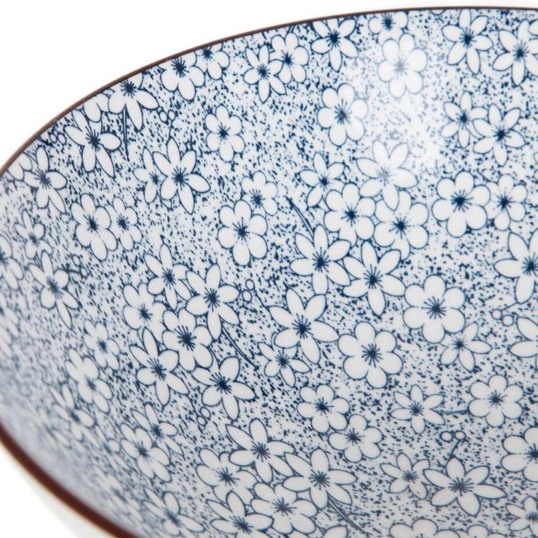 Homla, Salado, miska, w kwiaty z brązowym rantem, 21 cm