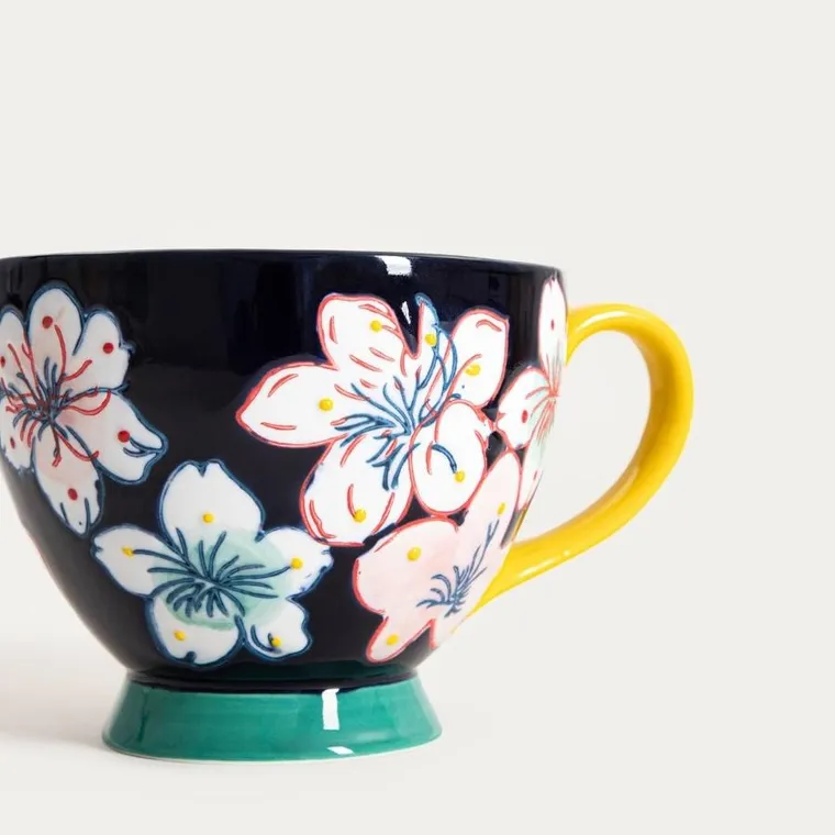 Homla, Salva, kubek, ręcznie malowany granatowy, 0.4l