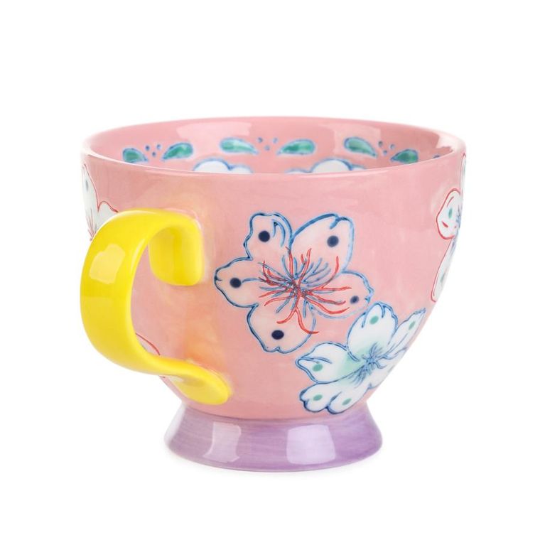 Homla, Salva, Kubek ręcznie malowany różowy, 0,4 l, 886589
