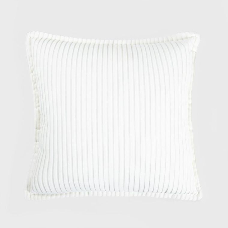 Homla, Samt, poszewka, welurowa struktura sztruksu biała, 45-45 cm