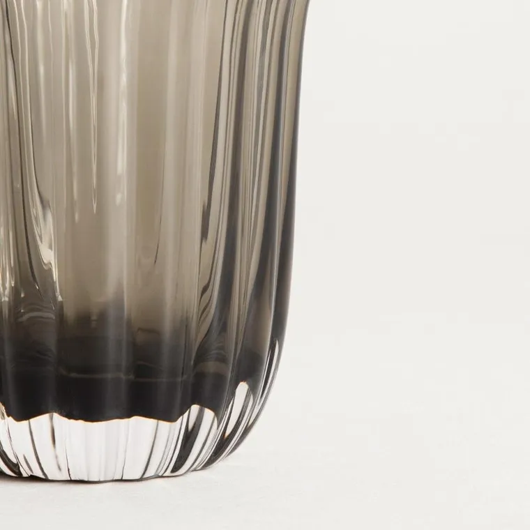 Homla, Scuro, szklanka ryflowana ze złotym rantem, 0,22l