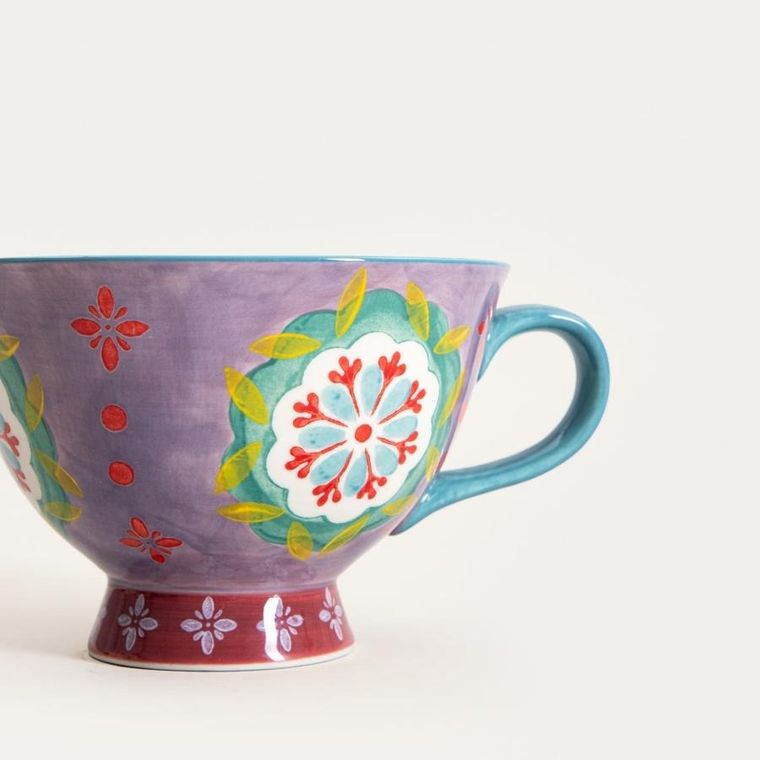 Homla, Shilla, kubek, ręcznie malowany z niebieskim uchem, 0,4l