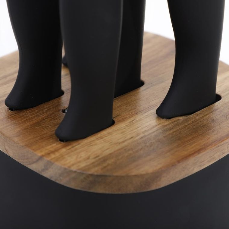 Homla, Skat, nóż, zestaw w czarnym bloku, 6 el.