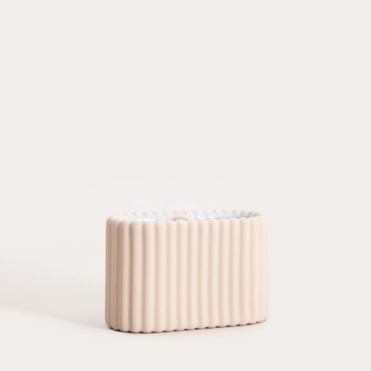 Homla, Solvani, kubek łazienkowy, beżowy, 13,9-6,7-8,8 cm