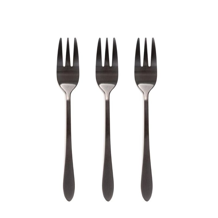 Homla, Stilo, zestaw widelczyków do ciasta, czarnych, 3 szt.