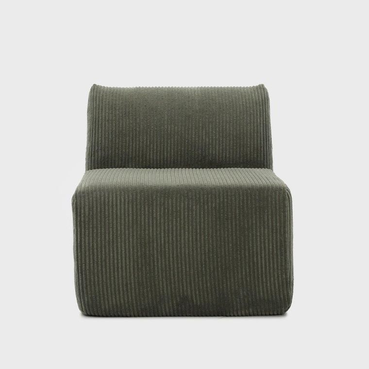 Homla, Svela, fotel modułowy, oliwkowy sztruksowy, 59,5-80-62 cm
