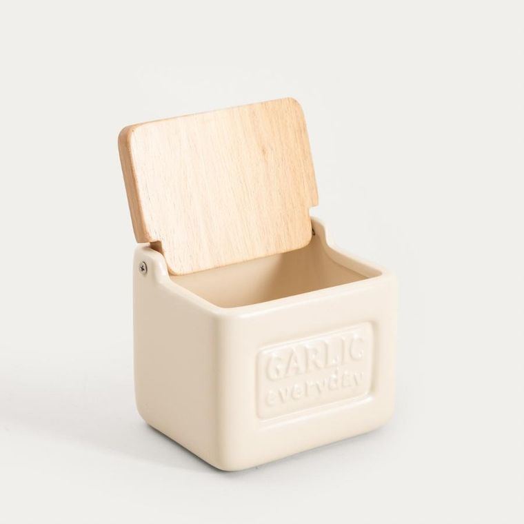 Homla, Sylan, pojemnik na czosnek, śmietanowy, 12-10,5 cm, 763618