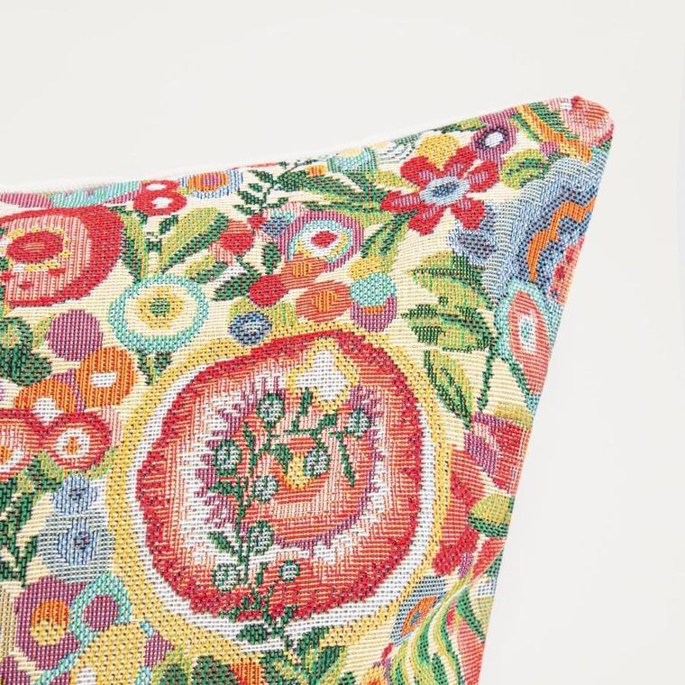 Homla, Tapan, poszewka, żakardowa bogato zdobiona w kwiaty, 45-45 cm