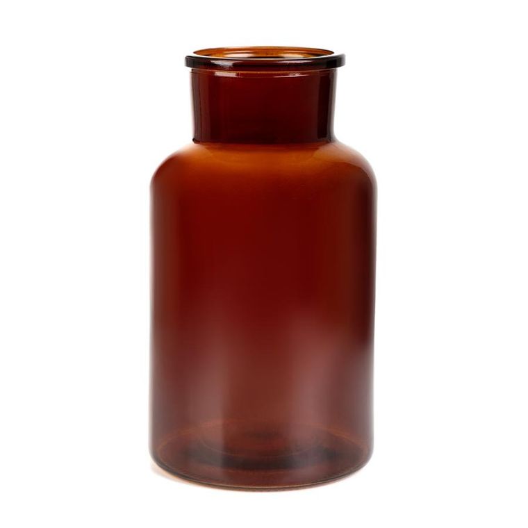 Homla, Tenno, wazon szklany, brązowy, 14,5-14,5-25,5 cm