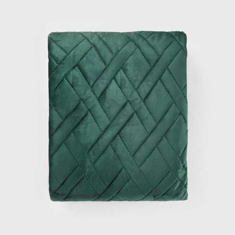 Homla, Tuala, narzuta welwetowa z pikowaniem, zielona, 200-220 cm, 745584