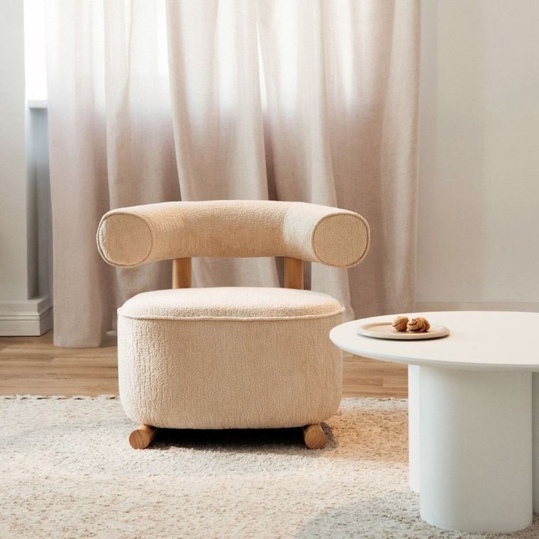 Homla, Vita, fotel, ecru, 72-81-67 cm