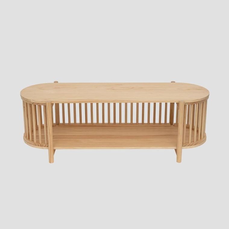 Homla, Vox, szafka rtv, drewniana naturalna, 120-40-40 cm