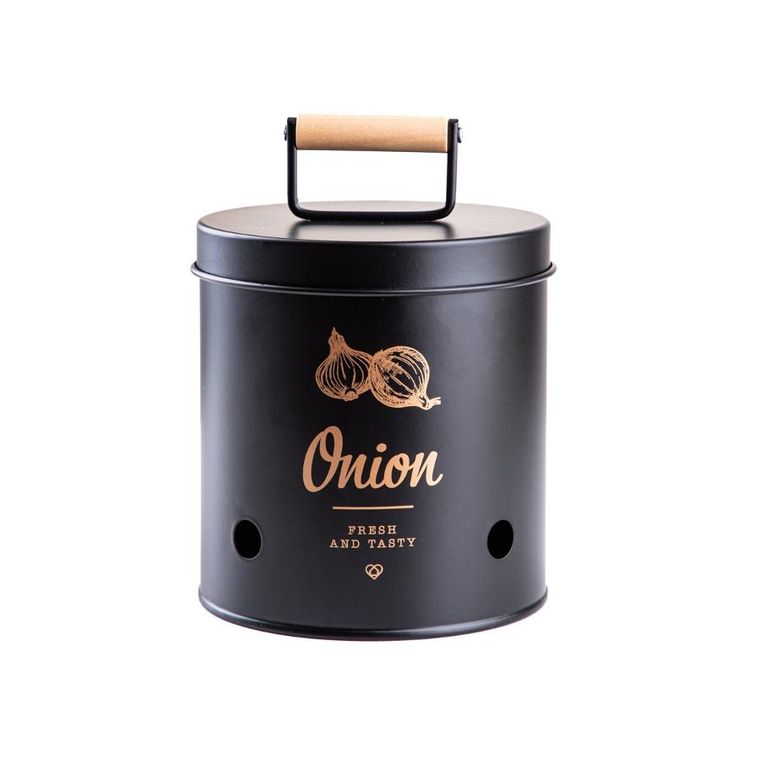 Homla, Yennis, pojemnik na cebulę czarny, 15-14 cm