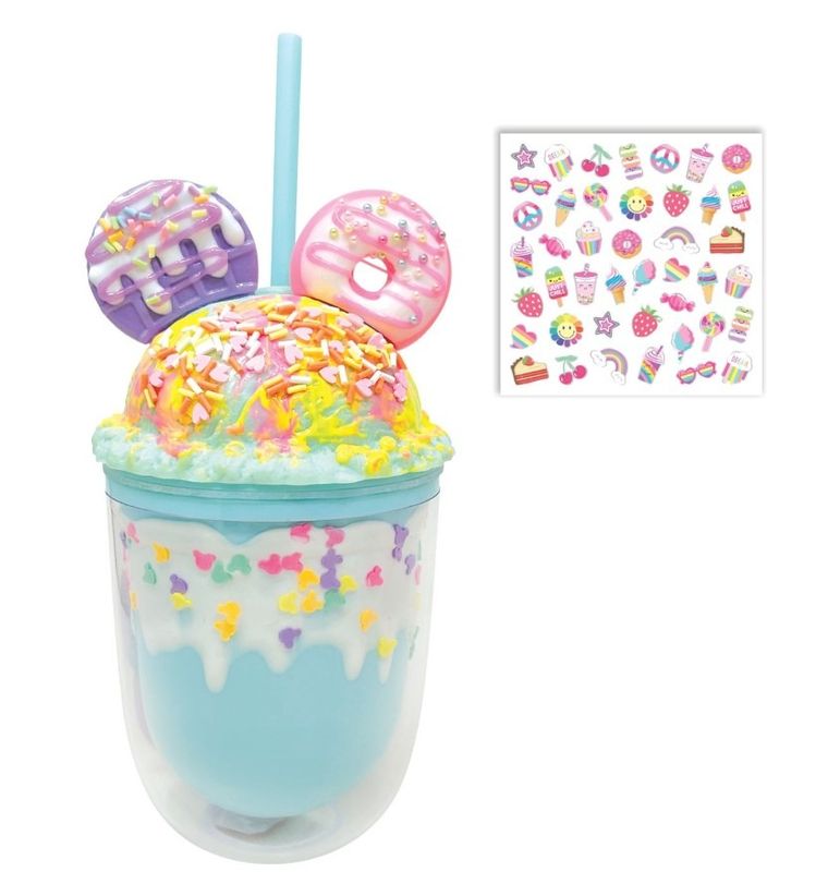 Hot Focus, kubek ze słomką i naklejkami, pączki, 350 ml