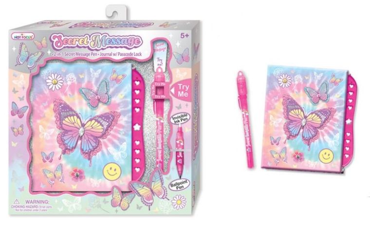 Hot Focus, pamiętnik na szyfr z sekretnym długopisem, motylek