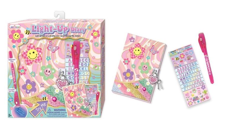 Hot Focus, pamiętnik z podświetlanym długopisem, buźki