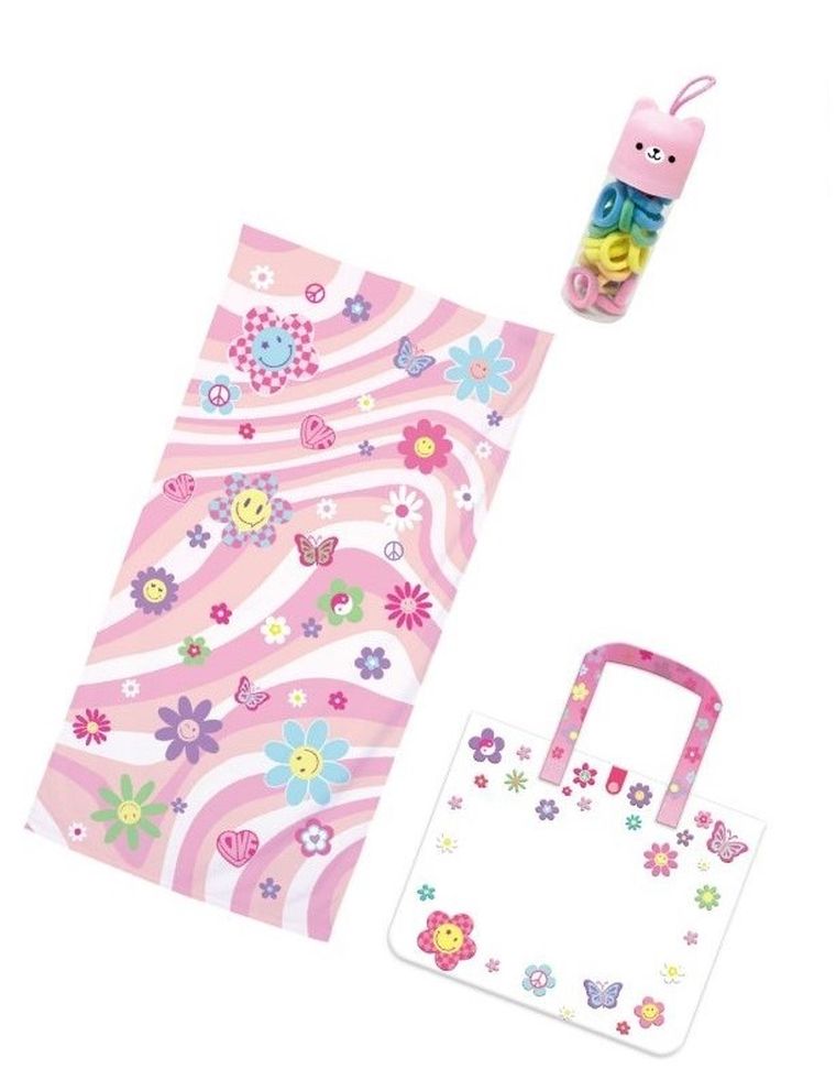 Hot Focus, ręcznik plażowy w torbie, kwiatki