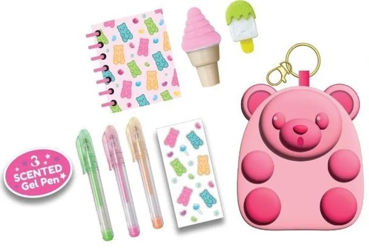 Hot Focus, zestaw miniaturek z mini plecaczkiem, Miś żelowy