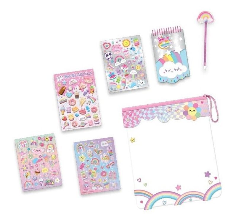 Hot Focus, zestaw naklejek z długopisem w saszetce, Słodycze