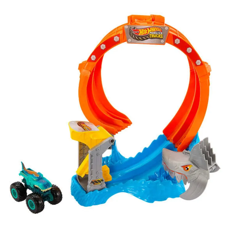 Hot Wheels, Monster Trucks, Pętla rekina, zestaw do zabawy z autkiem
