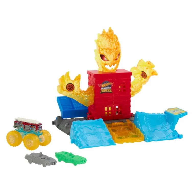 Hot Wheels, Monster Trucks Power Smashers, Wieża ognia - Wyzwanie, zestaw z autem 5-Alarm