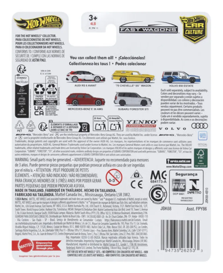 Hot Wheels, Premium, Kultowe auta, Volvo 850 Estate, pojazd, 1:64, JBK68