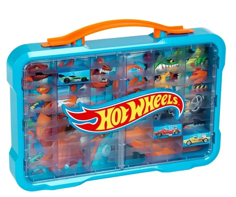 Hot Wheels, walizka na samochodziki z podświetlanym logo