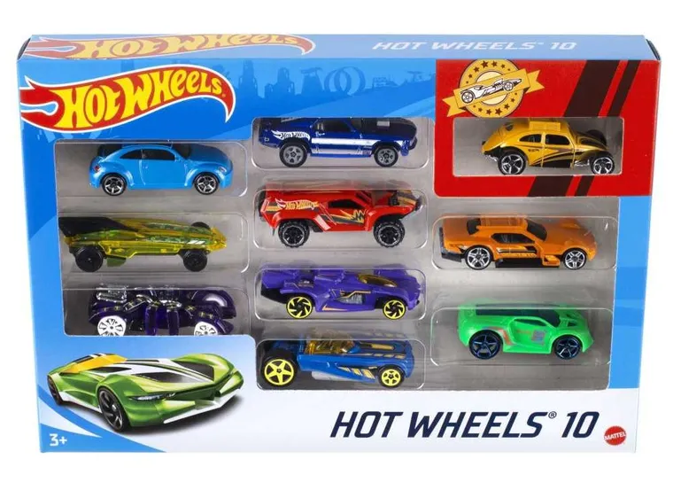 Hot Wheels, zestaw 10 autek
