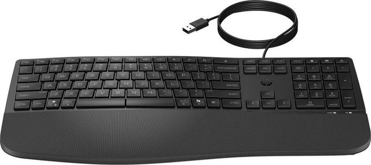 HP, 480 Comfort Wired, klawiatura przewodowa, czarna, 8T6M1AA