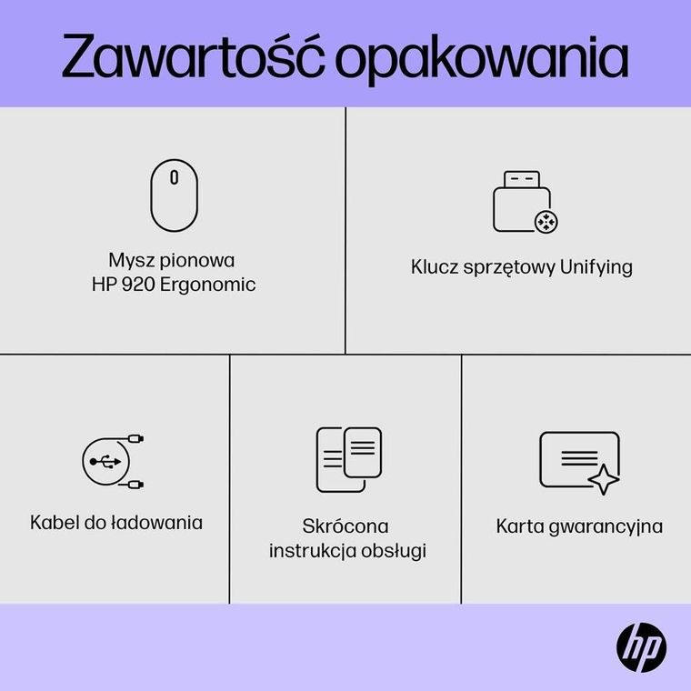 HP, 920 ergonomic vertical mouse, mysz bezprzewodowa, czarna