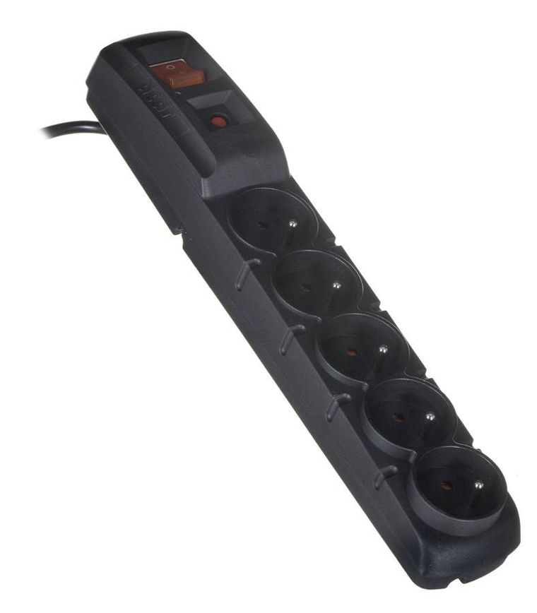 Hsk Data, listwa przeciwprzepięciowa, Alp-acarf5 5 X Ute, 10 A, 1.5m, czarny