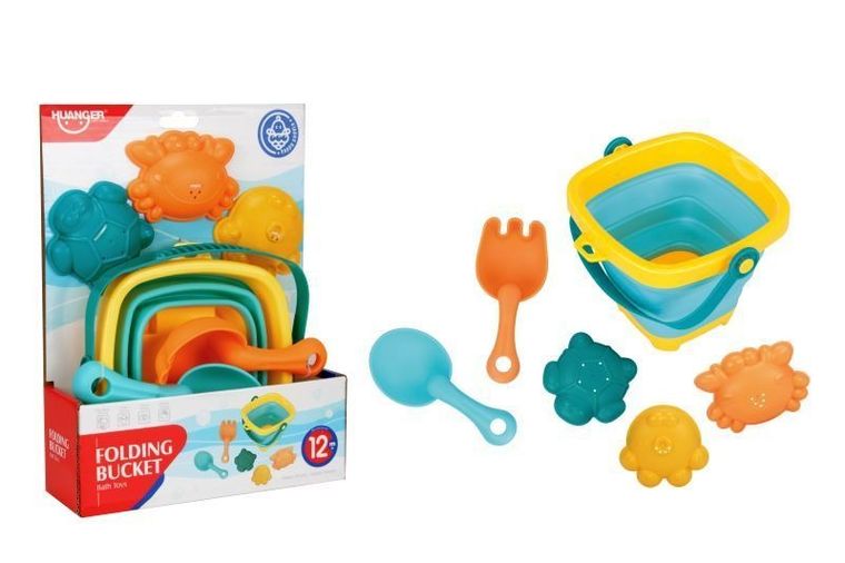 Huanger, zestaw do piaskownicy lub wody, wiaderko z akcesoriami,, 5 elementów
