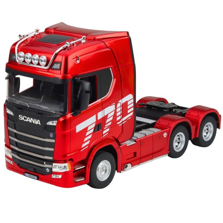 Huina, Scania, ciągnik siodłowy, zdalnie sterowany, czerwony, 1:18