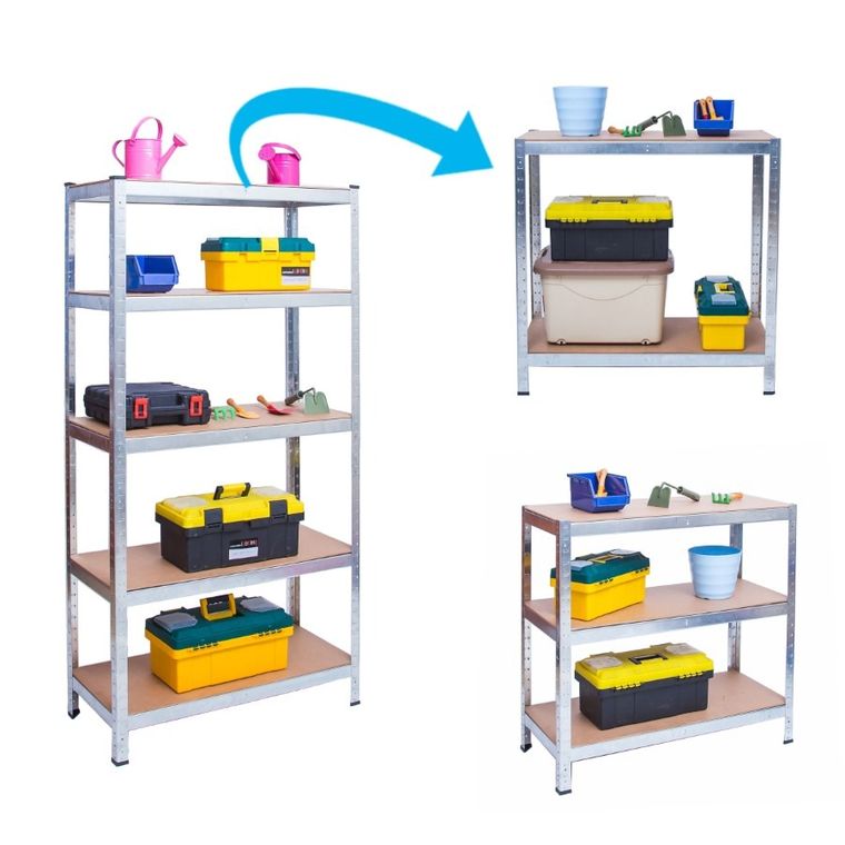 Humberg, regał metalowy, magazynowy, 2w1, 150-75-30 cm