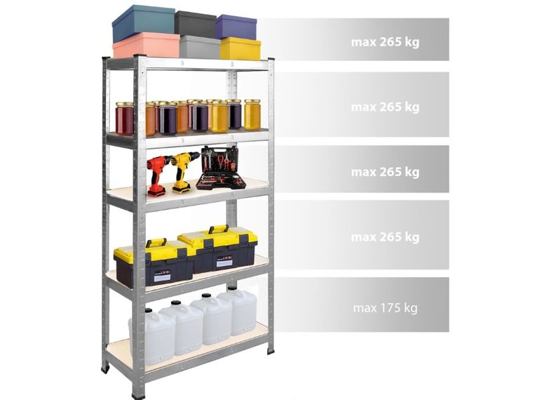 Humberg, regał metalowy, magazynowy, 2w1, 205-120-45 cm, 1000 kg