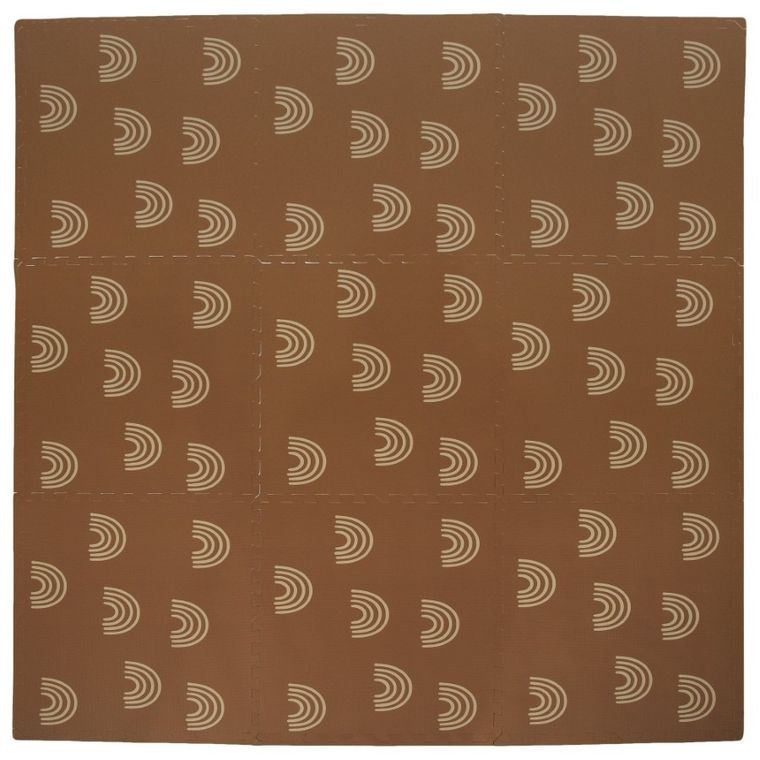 Humbi, mata piankowa, puzzle piankowe, brązowe łuki, 60-60 cm, 9 szt.