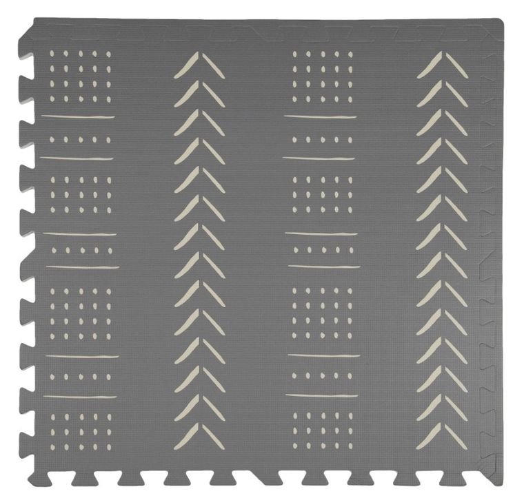 Humbi, mata piankowa, puzzle piankowe, szare we wzór, 62-62-1 cm, 3 szt.