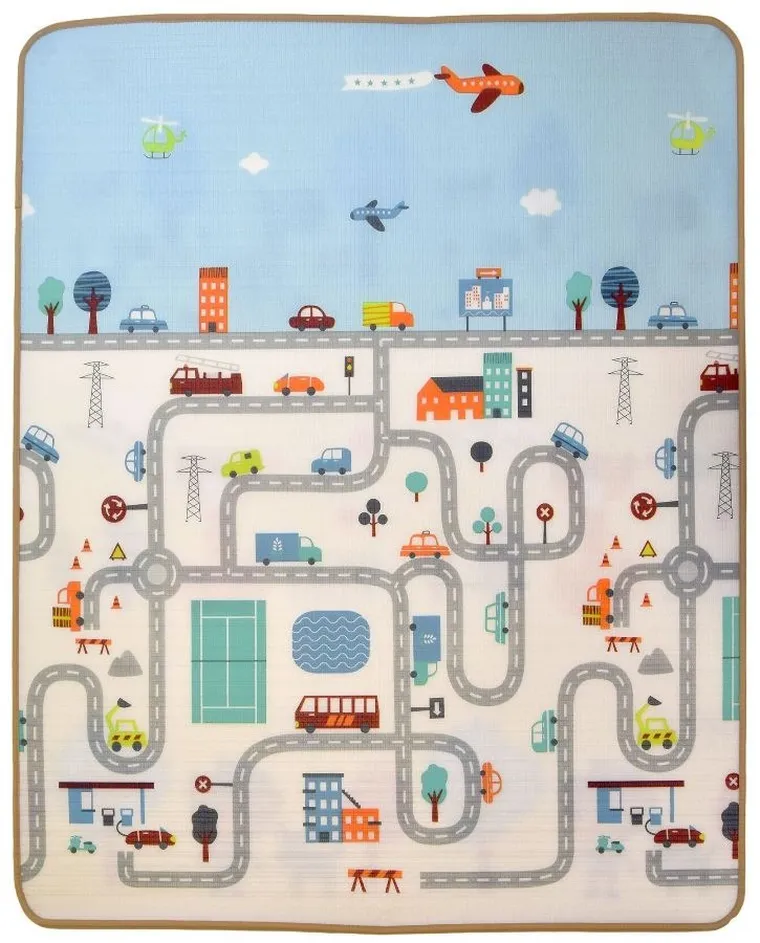 Humbi, Uliczki i zwierzęta, piankowa mata edukacyjna, dwustronna, pastelowa, 150-180-2 cm