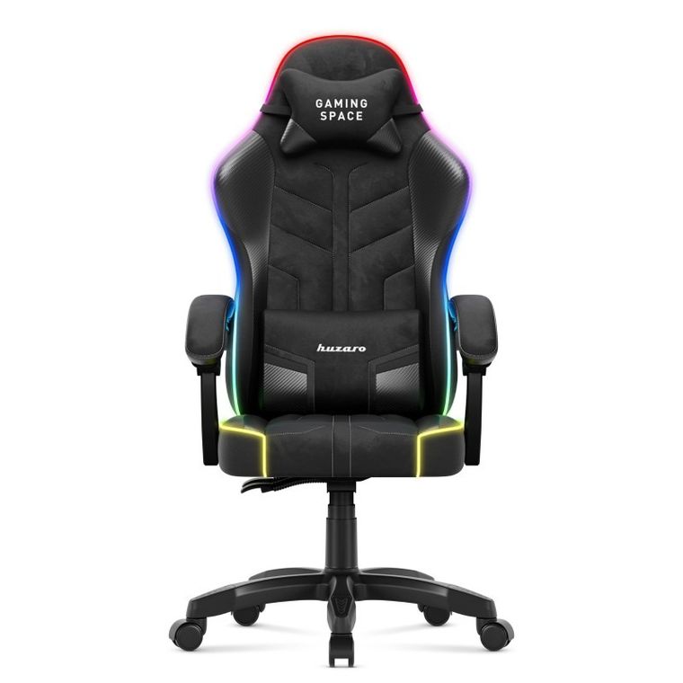 Huzaro, Force 2.7 RGB Black, fotel gamingowy, welurowy