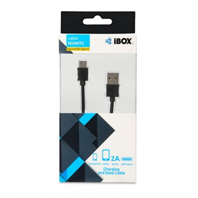 Ibox, kabel USB 2.0 Typu A M - Micro USB Typu B M, 1m, czarny