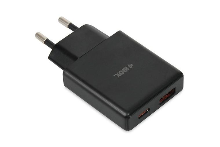 Ibox, ładowarka uniwersalna, czarna, 30 W, USB A + C