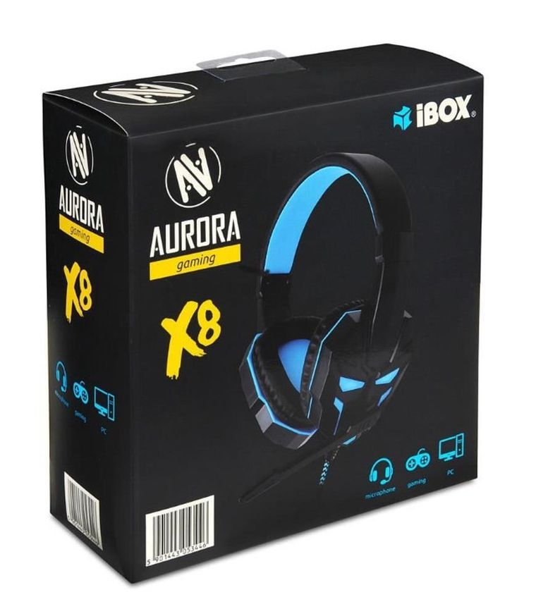 Ibox, słuchawki z mikrofonem, X8 Gaming SHPIX8MV, czarne