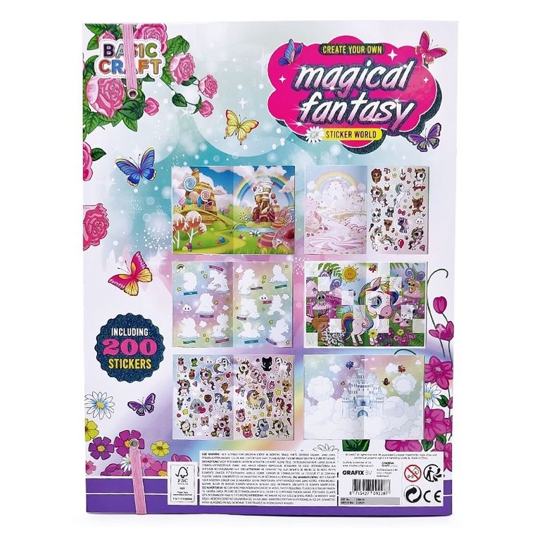 Icom, Magical Fantasy, książka z naklejkami, jednorożec, 200 naklejek