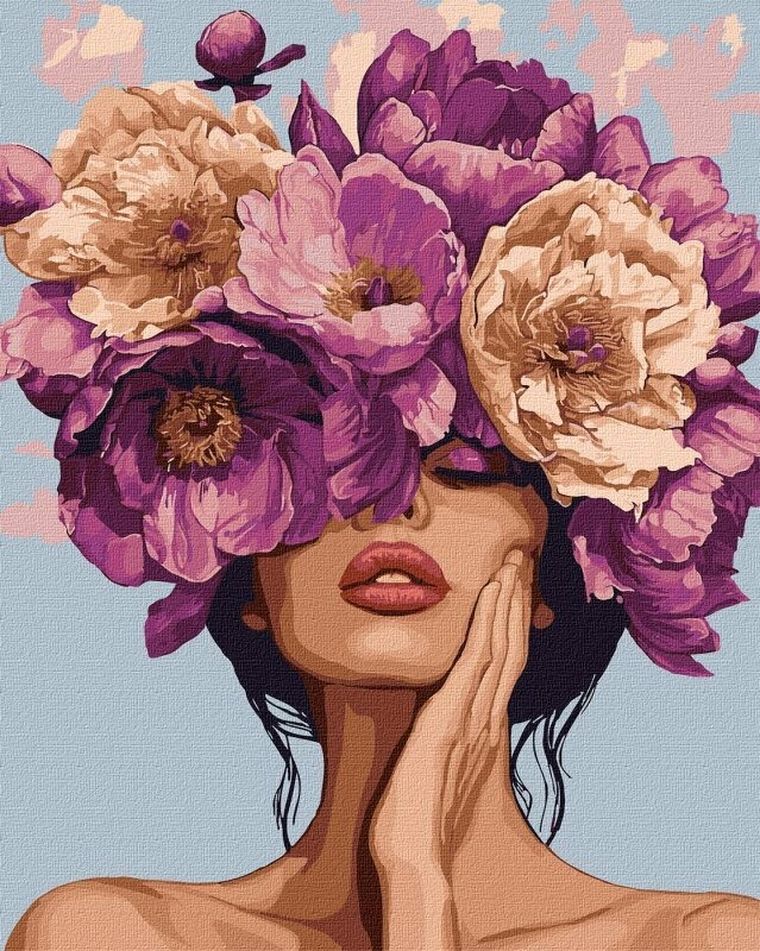 Ideyka, malowanie po numerach z ramą, Melodia kwiatów, 40-50 cm