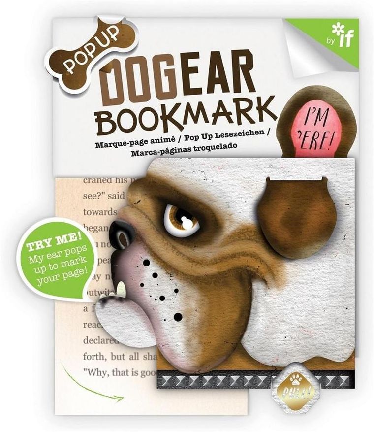 If, Dog Ear Bookmark, Stanley, buldog, zakładka do książki