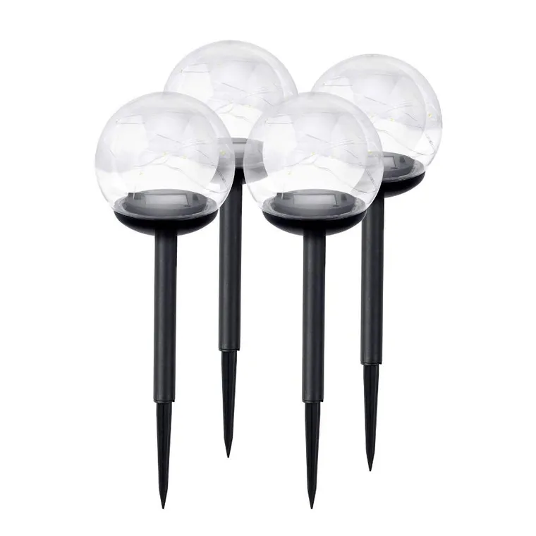 Ilumen, lampka solarna, przeźroczysta, kula, 4 szt.
